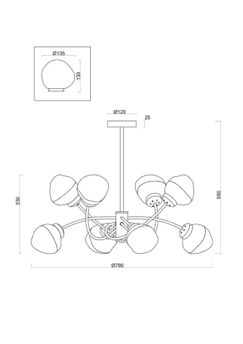 Люстра Волани / Volani (Матовое Золото) FR8017PL-08MG - фото 3
