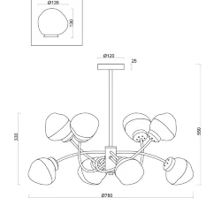Люстра Волани / Volani (Матовое Золото) FR8017PL-08MG