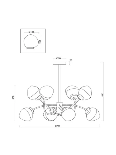 Люстра Волани / Volani (Матовое Золото) FR8017PL-08MG - фото 6
