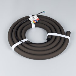 Светодиодная лента герметичная MOONLIGHT-BLACK-TOP-G280-D25mm 24V RGB 360deg (14.4 W/m, IP65, 3m, wire x1) (Arlight, Вывод прямой, 3 года)