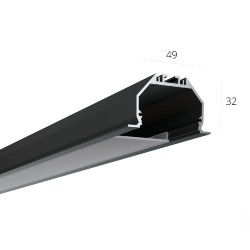 Алюминиевый LED профиль LINE 4932 IN ral9005 LT70 (с экраном) — 2000мм