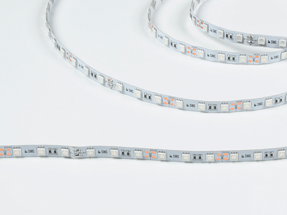 Светодиодная лента 5050, 60 LED/м, 14,4 Вт/м, 12В , IP20, Цвет: Зеленый, SWG560-12-14.4-G-M. Фото 2