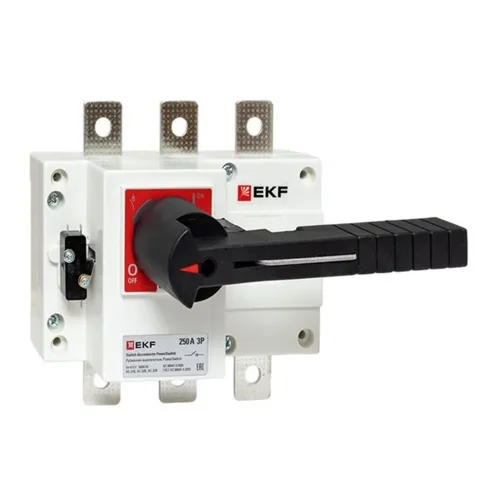 Рубильник-выключатель 3п 250А с рукояткой управления для прямой установки PowerSwitch PROxima EKF psds-250-3 - фото