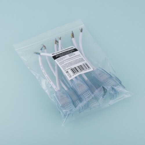 Коннектор односторонний гибкий для светодиодной ленты Premium мультибелая LS013 220V 2835 (10 шт.) - Фото 2