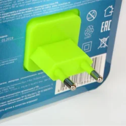 Светильник светодиодный NL-241 'Зайцы очкарики' 220В ночник с выкл. зел. Camelion 13816