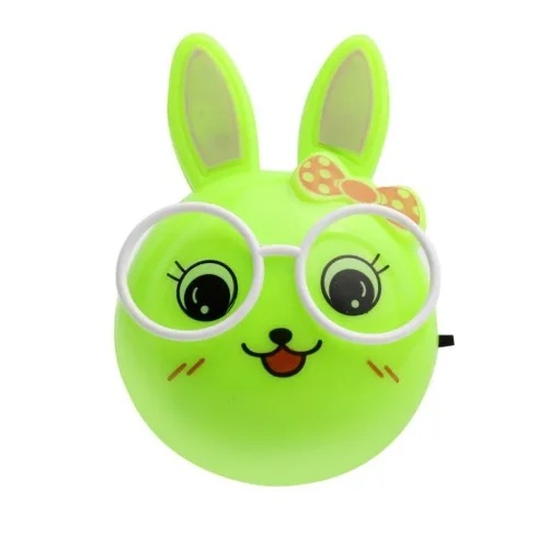 Светильник светодиодный NL-241 'Зайцы очкарики' 220В ночник с выкл. зел. Camelion 13816 - фото 6