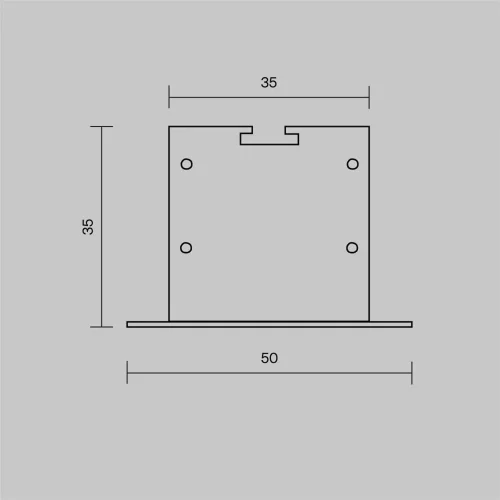 Комплект заглушек (для профиля 50x35) 2 шт., ALM-5035T-S-EC 642034 (Серебро) 642034 - фото 6