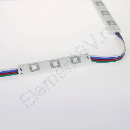 Светодиодный модуль линейный 5050-3 MOD45 (0,72W, 12V, RGB) - фото.