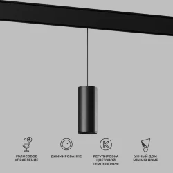 Умный трековый светильник 15W 2700-6500K Dim Amend чёрный Slim Magnetic 85073/01 (063534)