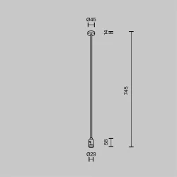 Крепление потолочное Long 700мм с вводом питания Flarity платина (Платина)