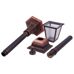 UUL-A01T 60W-E27 IP44 COPPER Светильник уличный, под лампу Е27, Архитектурный напольный, Цвет корпуса медный, TM Uniel