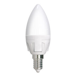 LED-C37 7W-6500K-E14-FR PLP01WH Лампа светодиодная, Форма свеча, матовая, Серия ЯРКАЯ, Дневной белый свет 6500K