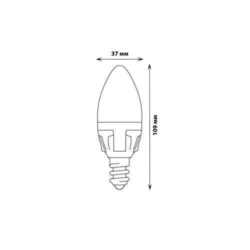 LED-C37 7W-6500K-E14-FR PLP01WH Лампа светодиодная, Форма свеча, матовая, Серия ЯРКАЯ, Дневной белый свет 6500K - фото 4