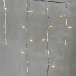 Гирлянда Бахрома 4,9 x 0,5 м Экстра Тепло-Белая 220В, 240 LED, Провод Прозрачный ПВХ, IP54