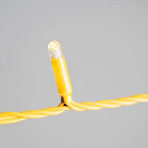 Гирлянда Нить 10м Тепло-Белая 220В, 100 LED, Провод Золотой Каучук 2,3мм, IP65. Фото 2.