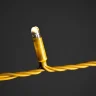 Гирлянда Нить 10м Тепло-Белая 220В, 100 LED, Провод Золотой Каучук 2,3мм, IP65. Фото 5.