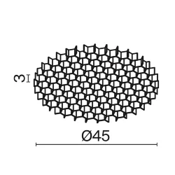 Антибликовая решётка ⌀45мм (Черный) HoneyComb-D45