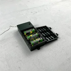 Гирлянда Нить на Батарейках с Таймером 5м Разноцветная, 50 LED, Провод Прозрачный Силикон, IP65