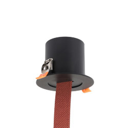 Встраиваемое основание с возможностью подачи питания треку-ремню Belty, серия Base. Не вмещает блок питания. D100*H72мм, монтажный D90мм, IP20, черный, алюминий, Denkirs TR5513-BK