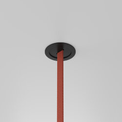 Встраиваемое основание с возможностью подачи питания треку-ремню Belty, серия Base. Не вмещает блок питания. D100*H72мм, монтажный D90мм, IP20, черный, алюминий, Denkirs TR5513-BK