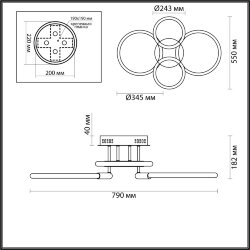 Люстра потолочная «LUMION» 6545/105CL, серия: LARA (крепление на планке) - -