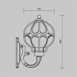 Настенный светильник (бра) Via E27х1 60Вт IP 44 (Золото Антик)