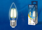 LED-C35-9W/3000K/E27/CL/DIM GLA01TR Лампа светодиодная диммируемая. Форма "свеча", прозрачная. Серия Air. Теплый белый свет (3000K) - фото