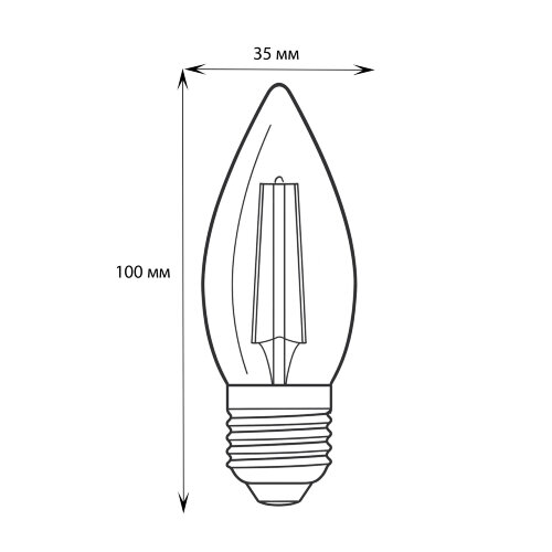 LED-C35-9W-3000K-E27-CL-DIM GLA01TR Лампа светодиодная диммируемая, Форма свеча, прозрачная, Серия Air, Теплый белый свет 3000K. - фото 3