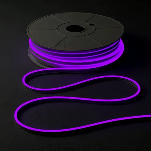 Односторонний Гибкий Неон 6х12мм Фиолетовый 12В, IP65. Фото 3.