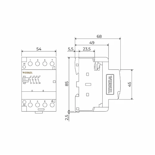W943M63O/ Контактор модульный 63 A 4NO (3 мод.) W943M63O - фото 2