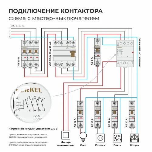 W943M63O/ Контактор модульный 63 A 4NO (3 мод.) W943M63O - фото 3