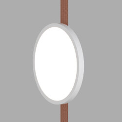 Cветильник для трека-ремня Belty, серия Flow, со светодиодом, D168*H29.5мм, 48V DC, 10W, RA90, 120°, 4000K, IP20, белый с черным, алюминий, Denkirs DK5566-WH+BK