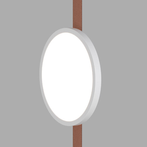 DK5566-WH+BK Cветильник для трека-ремня Belty, серия Flow, со светодиодом, D168*H29.5мм, 48V DC, 10W, RA90, 120°, 4000K, IP20, белый с черным, алюминий.