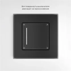 Сенсорный выключатель одноклавишный с подсветкой (черный) W4512008