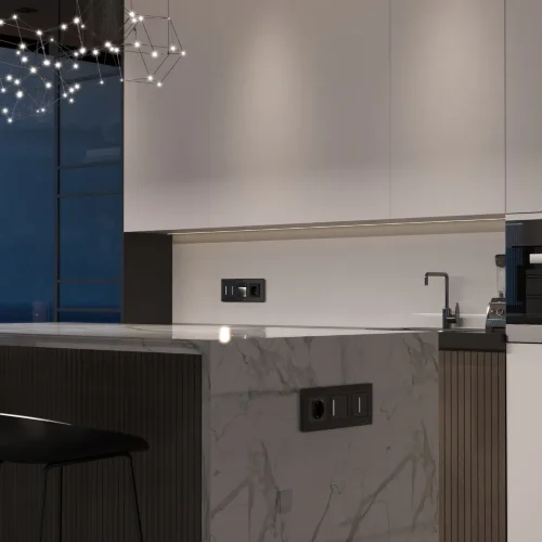 Сенсорный выключатель одноклавишный с подсветкой (черный) W4512008 - фото 3