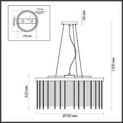 Люстра «ODEON LIGHT» 4788/10, серия: YORK (крепление на планке)