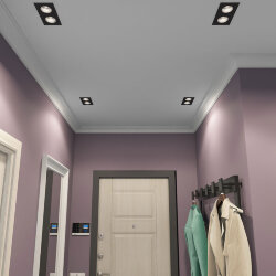 Встраиваемый светильник, IP 20, 10 Вт, GU5.3, LED, черный/хром, пластик, Denkirs DK3072-BK+CH