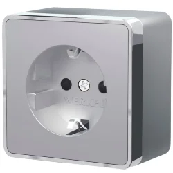 Розетка с заземлением Gallant серебряный W5071006