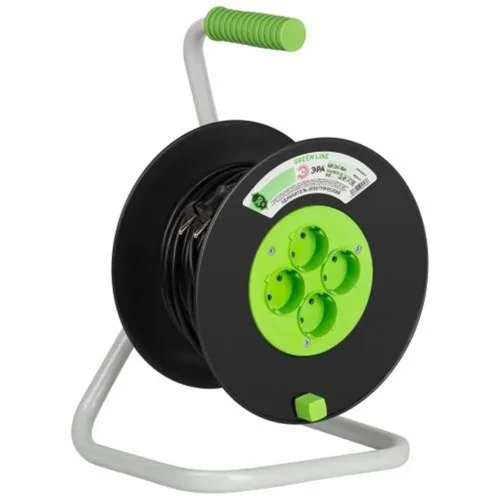 Удлинитель на пластик. катушке 4х30м без заземл. KAT-2x1-30m Greenline ПВС 2х1 Эра Б0065105 - фото