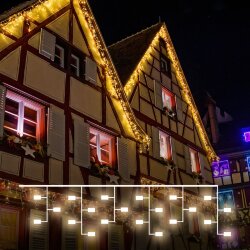 Праздничная гирлянда бахрома теплый белый с эффектом мерцания 3*0,6 м IP65 100-101 (056076)