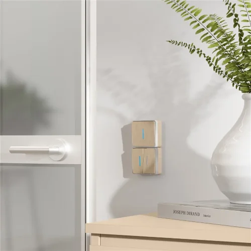 Выключатель одноклавишный с подсветкой Gallant шампань рифленый W5010110 - фото 3