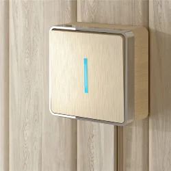 Выключатель одноклавишный с подсветкой Gallant шампань рифленый W5010110