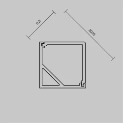 Рассеиватель для профиля 16×16 (Угол, Чёрный, 2 м), ALM-1616S-B-DF-2M 642028 (Черный)