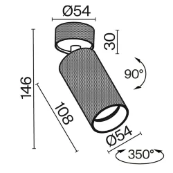 Потолочный светильник Artisan GU10 1x10Вт (Черный)
