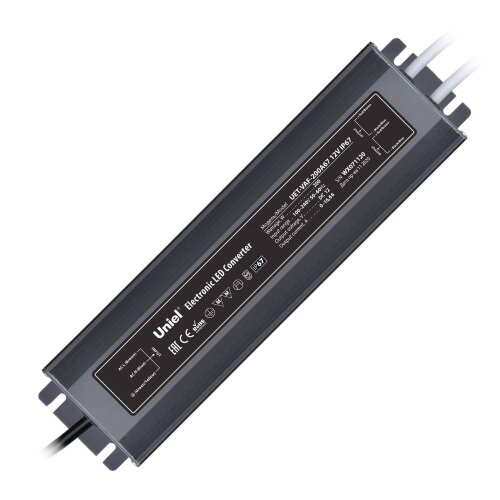 UET-VAF-200A67 12V IP67 2 выхода Блок питания ультратонкий, 200Вт, Металлический корпус, TM Uniel - фото 2