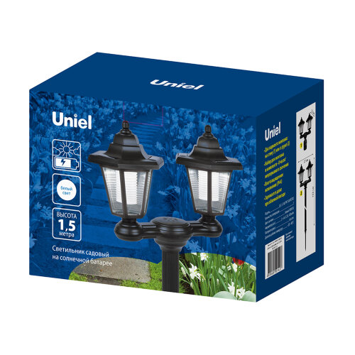 USL-S-188-PM1500 RETRO Садовый светильник на солнечной батарее Ретро, 2 светодиода, Белый свет, 1xАА Ni-Mh аккумулятор в-к, IP44, TM Uniel - фото 15