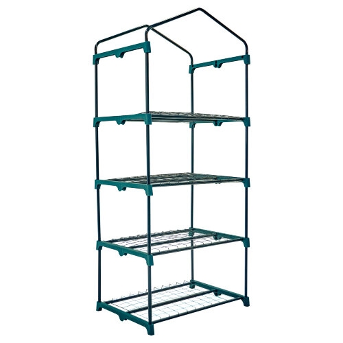 UGH-R20 H160 GREEN-WHITE Парник-стеллаж для рассады, 4 полки, 70x50x160см, Металлическая труба в ПВХ, цвет зеленый, Тент из армированного полиэтилена 135г-м2, цвет сетки белый, TM ФитоЛето - фото 6