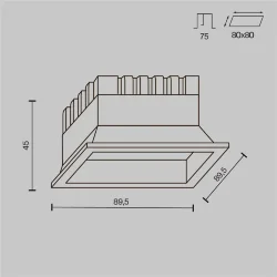 Встраиваемый светильник Okno 3000-4000-6000K 8Вт 100° IP 44 (Белый)