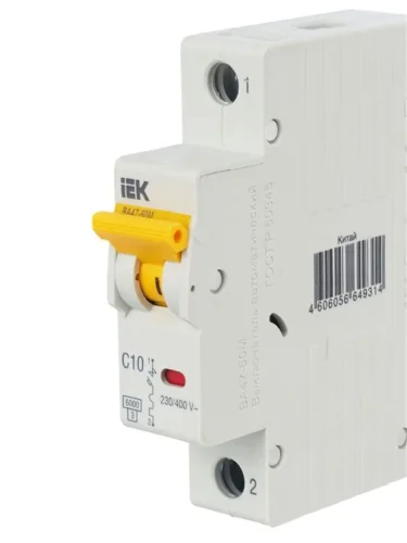 Выключатель автоматический модульный 1п C 10А 6кА ВА47-60M KARAT IEK MVA31-1-010-C - фото 8