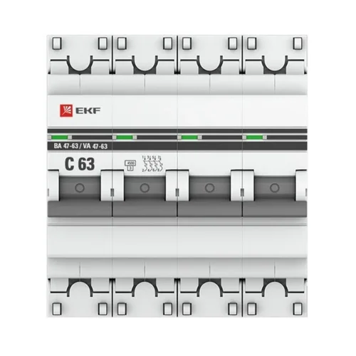 Выключатель автоматический модульный 4п C 63А 4.5кА ВА 47-63 PROxima EKF mcb4763-4-63C-pro - фото 3